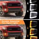 LED Fog Lights Bezel for Toyota Tundra 2021-2014 DRL Daytime Running Lights Amber Turn Signal Fog Lamps Cover