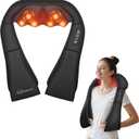 Snailax Neck Massager with Heat, Shiatsu Neck Back Massager for Pain Relief Deep Tissue, Knead Shoulder Massager Pillow for Back, Leg Muscle, Gifts for Dad, Black, 1 Count