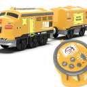 Motorized Train for Kids, Remote Control Locomotive Train Toy for Wooden Tracks, Battery Powered Electric Trains with Sound & Lights Effects Compatible with Thomas, Brio, Chuggington