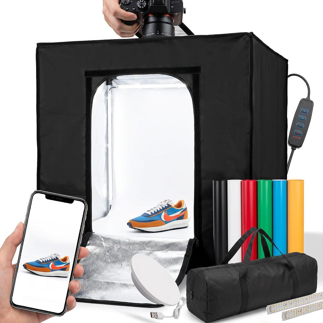 SHOTTIXA 24" Photo Studio Light Box with LED & 6 Backdrops