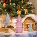 6Pcs Pink Christmas Decor, Tabletop Pink Christmas Tree for Christmas Decorations Xmas Centerpiece for Table Mantel Home Decor
