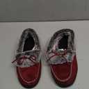 DL Womens Fuzzy Warm Moccasin Slippers Memory Foam, Soft Fluffy Women's Winter House Slipper Closed Back Fur Lined, Cozy Ladies Suede Indoor Bedroom Houseshoes Non-Slip (8, Burgundy)