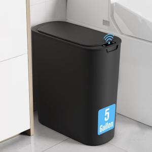 Cesun Motion Sensor Trash Can, 5 Gallon Automatic Bathroom Garbage Can with Lid, Touchless Smart Plastic Slim Wastebasket for Bathroom, Office, rv, Bedroom, Living Room, Black Cesun Motion Sensor Trash Can, 5 Gallon Automatic Bathroom Garbage Can with Lid, Touchless Smart Plastic Slim Wastebasket for Bathroom, Office, rv, Bedroom, Living Room, Black
