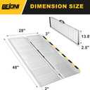 BEJONI 4FT Silvery Wheelchair Ramp, Folding Non-Slip Portable Aluminum Ramp for Home Steps, Thresholds, Doorways, Handicap Access, 600 LBS Capacity