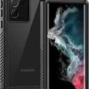 Lanhiem for Samsung Galaxy S22 Ultra Case, IP68 Waterproof Dustproof with Built-in Screen Protector, Heavy Duty Full Body Protective Phone Case for Samsung S22 Ultra 5G, Black/Clear