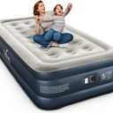 iDOO Twin Air Mattress with Built in Pump, 18" Raised Compact Blow up Mattress, Inflatable Mattress for Camping Guest Home, Portable Travel Air Bed, 2-Min Quick Inflation Deflation, Colchon inflable (Grey)