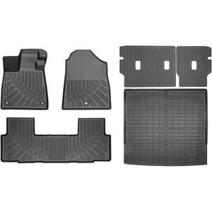 Custom Fit Floor Mats & Cargo Liner for 2026 Honda Passport TrailSport/RTL, Full Set All-Weather TPE Floor Liners 1st & 2nd Row with Backrest Protectors, 2026 Passport Accessories, Black