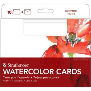 Strathmore Watercolor Cards, 5x6.875 inches, 10 Pack, Envelopes Included - Custom Greeting Cards for Weddings, Events, Birthdays