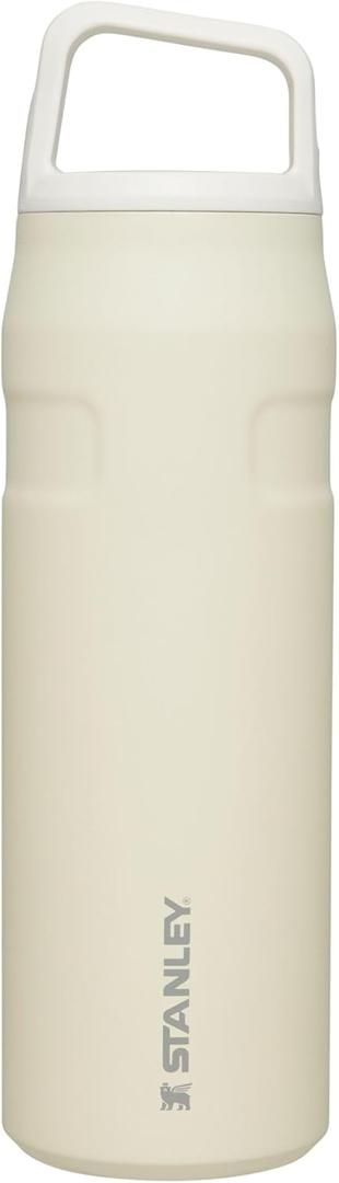 Stanley IceFlow Cap and Carry Water Bottle | Wide Mouth Twist Lid | Lightweight & Leakproof for Travel & Sports | Insulated Stainless Steel | BPA-Free (Cream Glimmer)