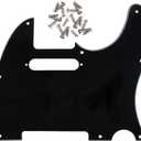FLEOR 8 Hole TL Pickguard Scratch Plate with Pickguard Screws Set Fit USA/MX Standard TL Style Pickguard Replacement, 3Ply Black