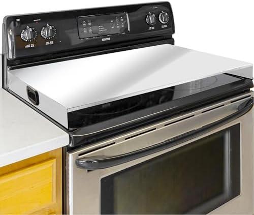 Stainless Steel Gas Stove Top Cover, Noodle Board Cooktop Cover, Kitchen Organizer for Gas and Electric Stove Range Expanding Kitchen Space, Large Size 36"x 23.6"x3", Sliver