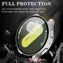 5 x Case for Samsung Galaxy Watch 7 40mm Screen Protector,Hard PC Bumper Built-in HD Tempered Glass Film for Galaxy Watch 7(Silver,40mm)