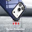 IDweel for iPhone 17 Pro Max Case with Screen Protector for Men, 3 in 1 Shockproof Slim Fit Hybrid Heavy Duty Hard PC Cover Soft Silicone Bumper Full Body Anti-Fingerprint Case, Glitter Blue Black