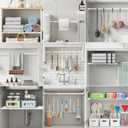 AIZESI Spring Tension Curtain Rods Short Tension Rod (White,18" to 27"-3Pcs)