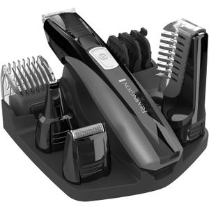 Remington Head to Toe Advanced Rechargeable Powered Body Groomer Kit, Beard Trimmer (10 Pieces), 6.3 Inch, Black