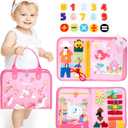 Hahaland Busy Board for Toddlers Boys Girls Montessori Toys for 3+ Year Old Preschool Educational Learning Activities Toddler Travel Toys for Ages 3 4 5 with Life Skill Number Color Weather