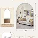 Umzodo 24x36 Inch Arched Bathroom Mirror, Wall Mounted Arch Vanity Mirror for Over Sink, Tempered Glass, Brushed Nickel Aluminum Frame, for Bathroom Bedroom Entryway Living Room