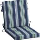 ARDEN Outdoor Midback Chair Cushion, 18 x 16.5, Rain-Proof, Fade Resistant Sapphire Aurora Blue Stripe