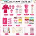 4 Set Sleepovers Teepee Tents Spa Slumber Party Robes Supplies Bulk with Inflatable Airbed and Light String, Birthday Favors Gift Indoor Outdoor (Complete,3 Pink 1 Rose Red)