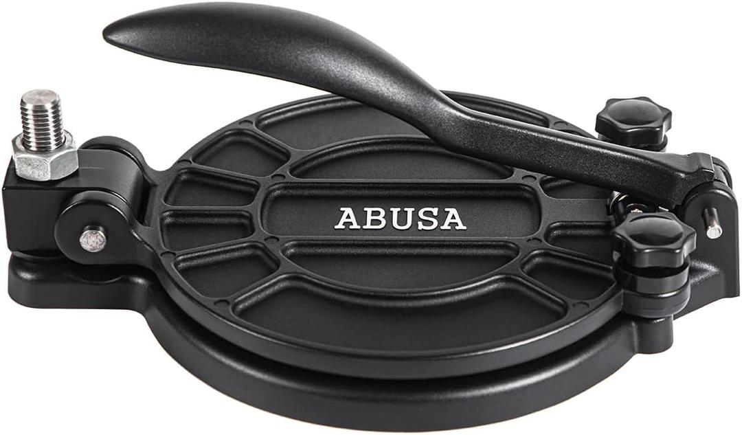 Thickness Adjustable Tortilla Press 8 Inch Tortilla Maker Black - Roti, Dough Press, Dosa, Tawa, Tamale, Pizza, Pie, Patty (Extra Oil Paper or Patty Paper needed)