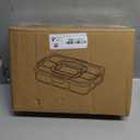 Snackle Box Container, Portable 9 Compartments Divided Serving Tray with Lid and Handle, Clear Snack Box, Stackable Snack Platters Organizer for Fruits, Candies, Vegetables, Nuts-1 Pack , Square-1pcs , (White)