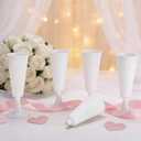 LemonRoad 50 Pcs Plastic Champagne Flutes 5 oz Disposable Champagne Glasses Bulk Toasting Cups for Party Wedding Birthday Anniversary Celebration Supplies (White)