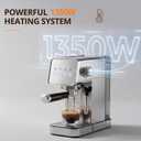 Compact Espresso Machine With Milk Frother, Espresso Machine With Milk Frother And Steamer, Stainless Steel Coffee And Espresso Machine For Latte And Cappuccino With Removable Water Tank Silver