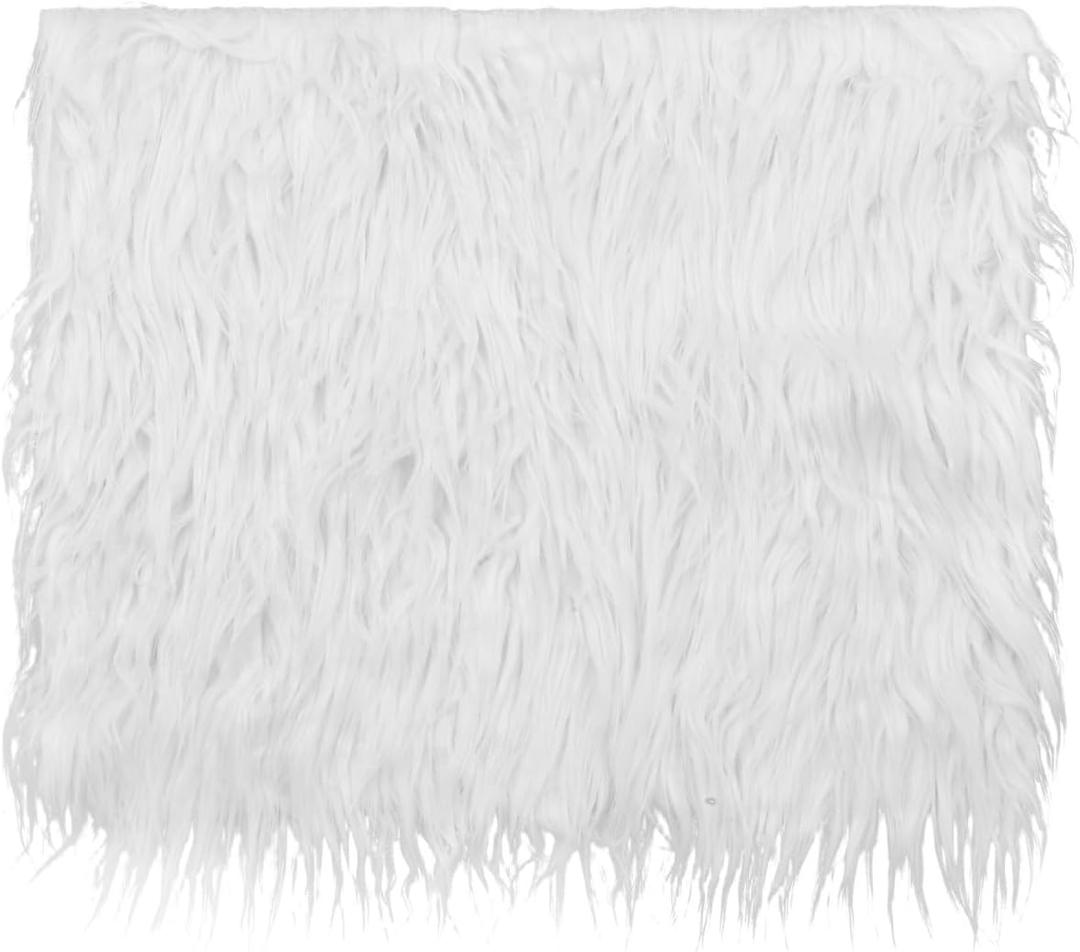 GALPADA Baby Photo Props Newborn Photography Prop White DIY Photography Mat Soft Synthetic Fur Blanket for Baby Infant Photoshoot 23.62 X 19.68 Inches