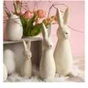 Youyole 3 Pcs Easter Terracotta Bunny Decorations Rustic Rabbit Statues Home Decor Spring Rabbit Figurines Travertine Bunny Decorations for Table Centerpiece Living Room Indoor Easte Gifts (Classic)