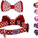 | Designer Dog Collar with Adjustable Bow | Comfortable and Strong | Durable and Cute and Made for Adventure | 5 Designs in 4 Sizes | Small, Medium, and Large Dogs