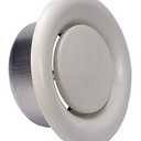 White Round Ceiling Vent Diffuser – Adjustable Metal HVAC Disc Valve for Bathroom, Airflow Regulator, Metal Air Suction Vent Cover. (Diameter: 6 inches (150 mm))