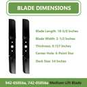(3PCS) 942-05056A Lawn Mower Medium Lift Blades 54" Cut - Replaces OEM 942-05056 742-05056 742-05056A - Fits MTD Cub Cadet RZT-L54 XT1 XT2 Troy-Bilt Mustang 54 XP Mower