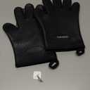 KITCHEN PERFECTION Silicone Smoker Oven Gloves -Extreme Heat Resistant BBQ Gloves -Handle Hot Food Right on Your Smoker Grill Fryer Pit|Waterproof Oven Mitts Grill Gloves |Superior Value Set+3 Bonuses