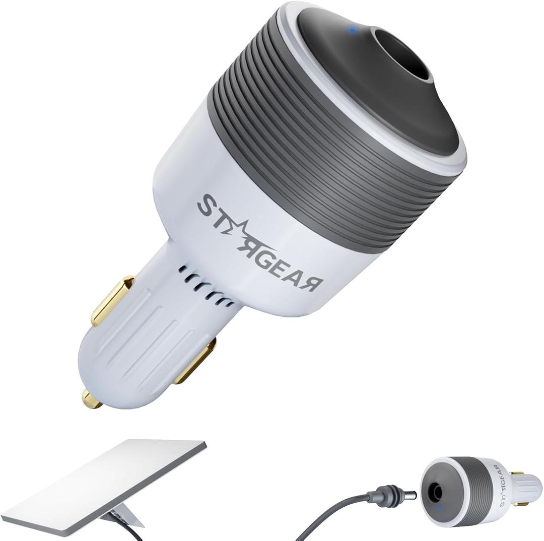 Starlink Mini Car Adapter 12V to 24V DC Step Up Converter with 60W Car Cigarette Lighter Adapter, Starlink Mini 12V Adapters Supports 16 AWG Official 30M, Ideal for RV, Boat, Trailer (White)