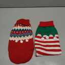 ShuRung 2PCS Puppy Christmas Sweater Cat Turtleneck Knitwear Xmas Elf Outfits Dog Warm Clothes Sweater for Kitties Puppies L