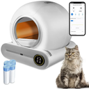 (2024) DuckSky Self Cleaning Cat Litter Box, 65L+9L Extra Large Automatic Litter Box for Multiple Cats, Features Negative ion Sterilization and Deodorization, APP Control, and Health Monitor.(White)