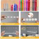 9.8'' Large Acrylic Straw Holder for Cabinet Door - [2025 Newly Upgraded] Reusable Tumbler Straw Organizer Storage with Ultra Sticky Cupboard Door Mounted & Sticker,Small Kitchen Accessories Container