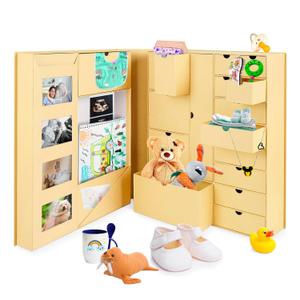 Baby Keepsake Box - Baby Memory Box - Baby Boy Girl Keepsake Box Tins Memory Box Pregnancy Baby Bubbs Storage Box Baby First Year Box Library Baby All-in-One Organizer