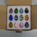 HDCRYSTALGIFTS Crystal Eggs Handmade Tiny Eggs Decorative Home Decoration Collectible Figurines for Boy Girl Party Favor Craft (12 pcs) (Colorful-1)