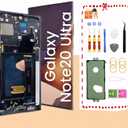 Galaxy Note20 Ultra 5G LCD Display Screen Assembly Replacement for Samsung Note 20 Ultra Touch Digitizer Screen with Frame Toolkits TFT N985U N986U No Fingerprint (Black) (Black)