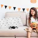 2 x Halloween Pillow Covers 18x18 inch Set of 2 White Cat Ghost Throw Pillow Cases Soft Plush Faux Fur Wool Couch Cushion Case for Home Decor Chair Sofa Bedroom Living Room (Cat Ghost)