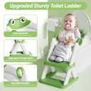 Frog Potty Training Seat, Upgrade Toddler Toilet Seat for Kids Boys Girls, 2 in 1 Potty Training Toilet for Kids, Splash Guard Anti-Slip Pad Step Stool
