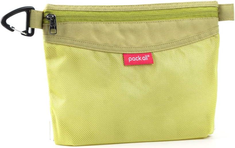 pack all Water-resistant Material Zipper Pouch, Mesh Zipper Bags for Storage, Travel, Office (Green, Small)
