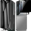 for Samsung Galaxy Z Flip 7 Privacy Screen Protector, 3 Pack Internal Anti-Spy TPU Film + 2 Pack Outer Privacy Glass Screen Protector, Anti-Scratch, Touch Sensitive, No Bubbles, Case Friendly