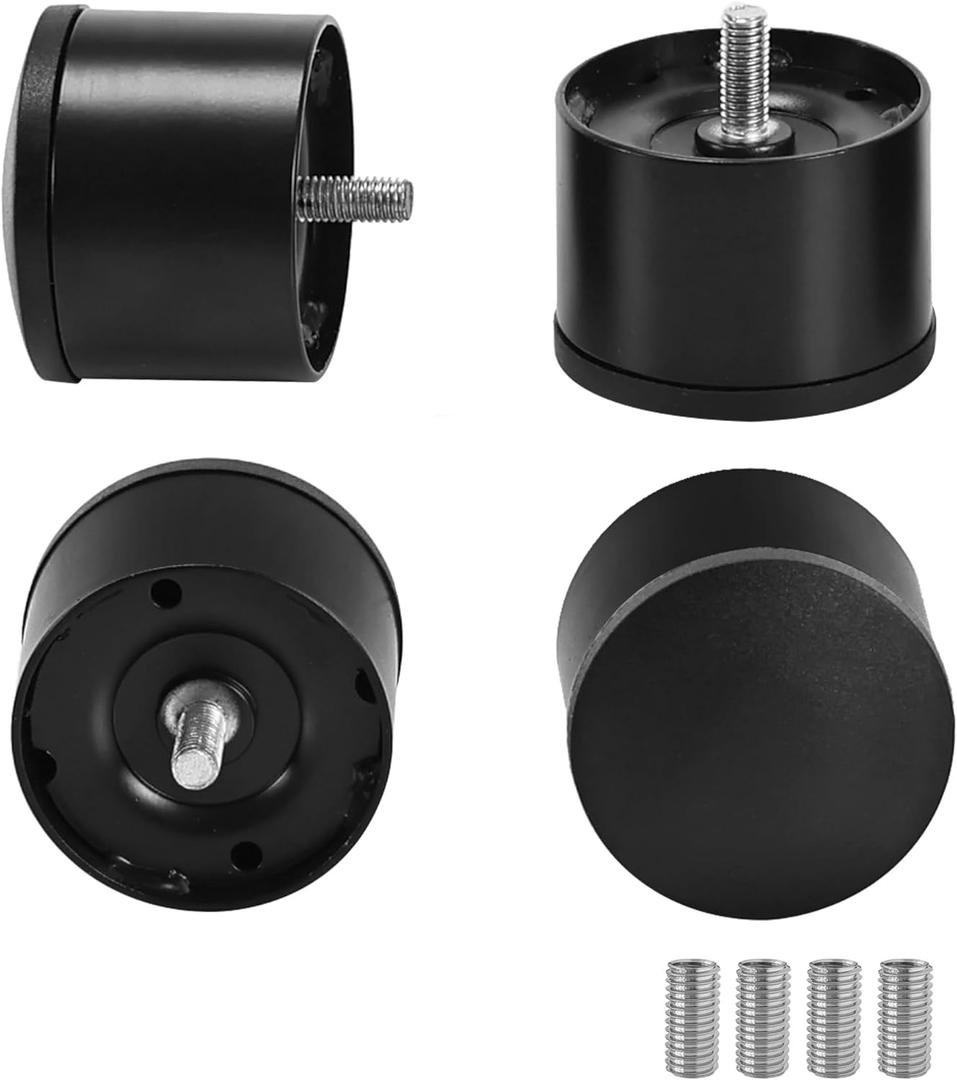 2 Inch Metal Bed Legs Replacement for Electric Adjustable Bed Base Frame, Non-Adjustable Screw in Short Legs (2 inch, M8 Thread) 4 Pcs