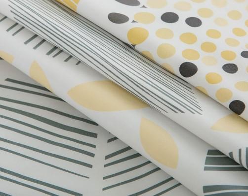 LIBERECOO Round Vinyl Fitted Tablecloth with Flannel Backing Elastic Edge Table Cover Waterproof Stain-Resistant Wipeable Tablcloths Fits Round Tables, 44" Round (Abstract Floral)