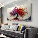 GAFSING Tree of Life Wall Art Cherry Blossom Tree Canvas Oil Painting Print Modern Artwork Picture Waterproof Canvas Prints for Living Room Bedroom Kitchen Home Office Decor (20x40 inch) (40L" x 20W")