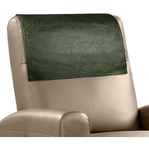 Recliner Headrest Protector Faux Leather Headrest Cover for Recliner Chair Couch Headrest Cover for Furniture Sofa Protector Chair Arm Covers for Home Office 17 x 27In(Dark Green)