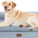 Large Dog Bed Orthopedic Washable - Beds Bolster Pet - XXL XXLarge Big Dogs - Memory Foam - Couch Sofa - Waterproof with Removable Cover - Grey Dog Bed
