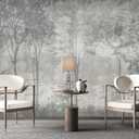 Gray Vintage Forest Tree Wallpaper Mural for Bedroom Living Room
149"x96" Not Peel and Stick